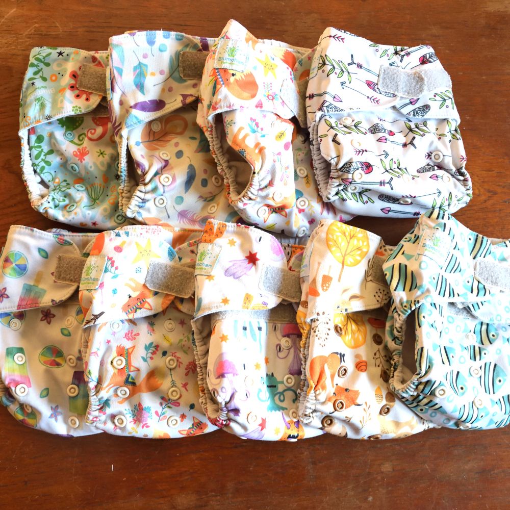 Pocketwindel von Blümchen mit Klettverschluss