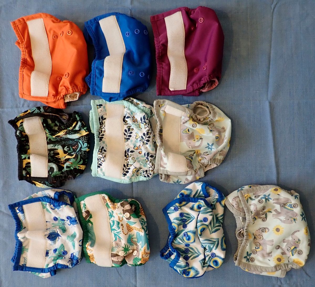 Stoffwindeln Windelset Thirsties Duo-Wrap Überhosen Thirsties Duo Hanf Prefolds Grovia und Blümchen Bambus Prefolds