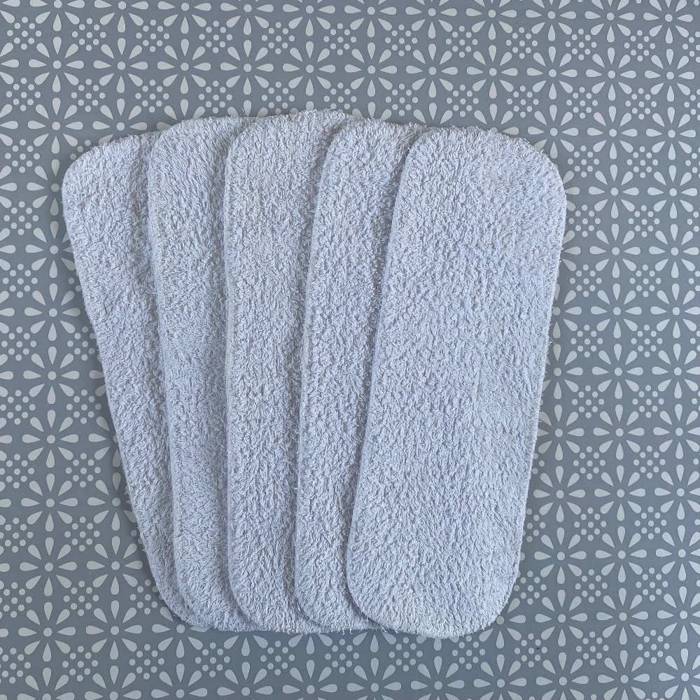 5 zweilagige Baumwoll-Einlagen für Stoffwindeln, Größe 32 x 11 cm