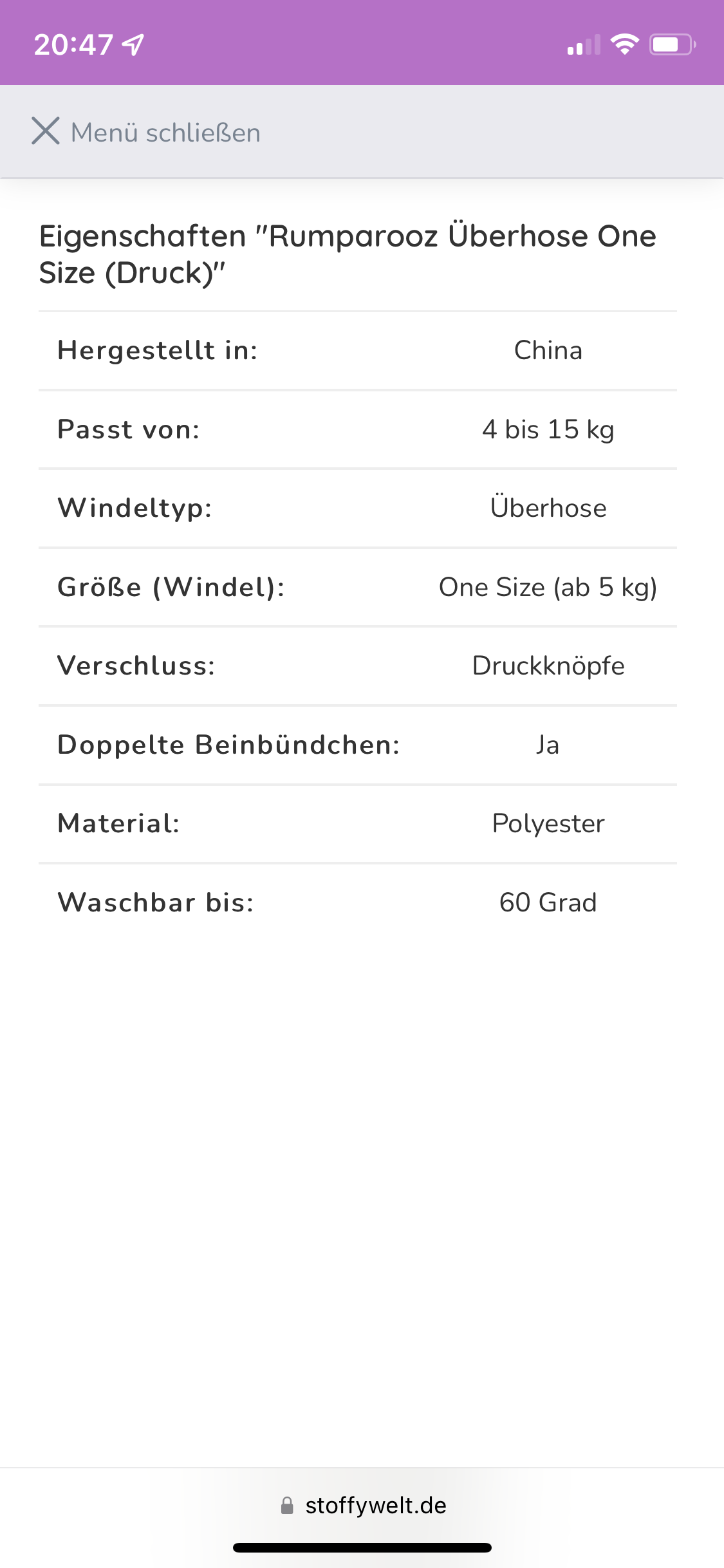 Rumparooz PUL Überhose, Gr. 2
