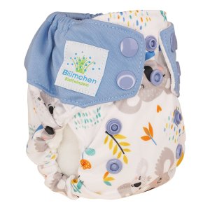 Blümchen All-in-Taschenwindel Newborn mit Druckknöpfen