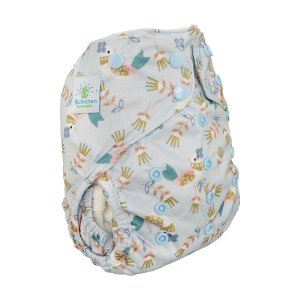 Blümchen Überhose One Size mit Druckknöpfen