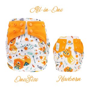 Blümchen All-in-Taschenwindel Newborn mit Druckknöpfen